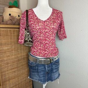 New York & Company Pink Floral Top
